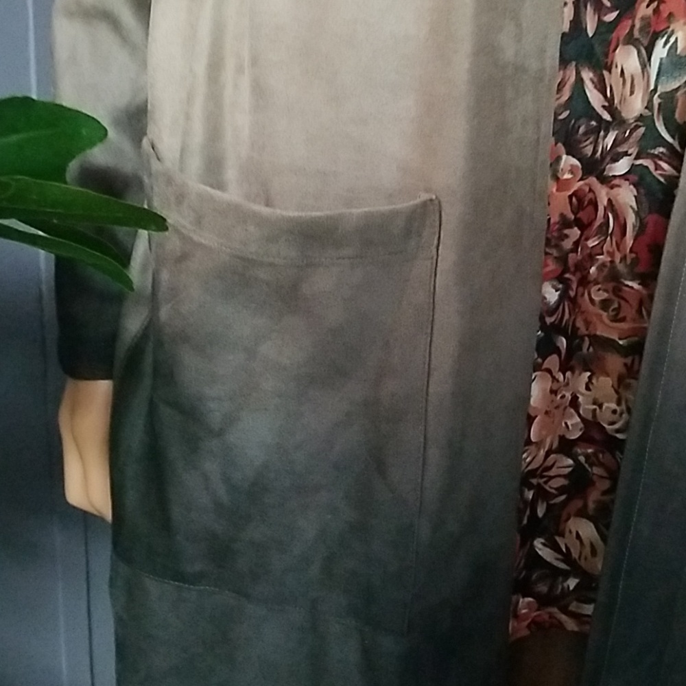 CLEARANCE Faux Suede Duster Coat - Picture 3 of 8